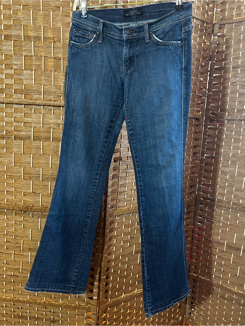 Dry Aged Denim USA Bootcut Jeans Dark Wash Low Rise Stretch 26